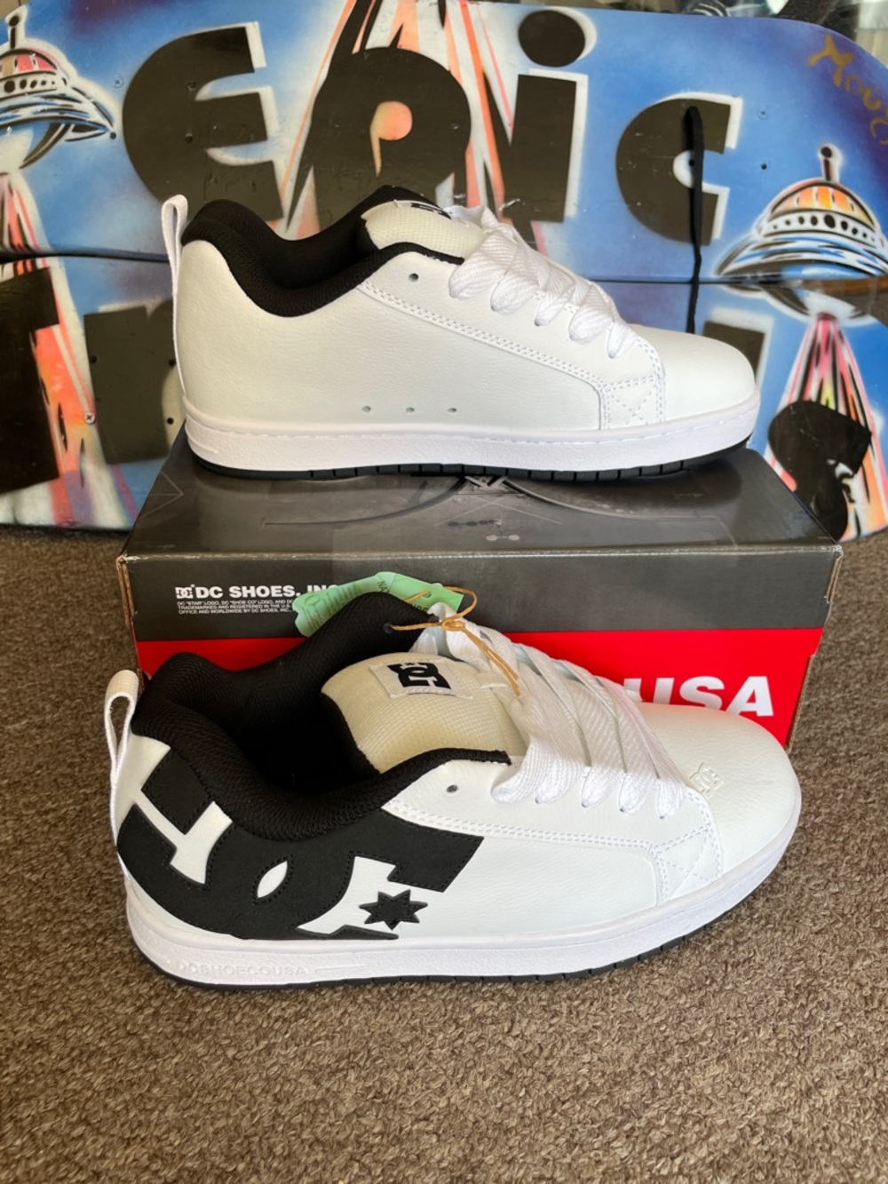 DC Men’s White and Black Athletic Skate Shoes